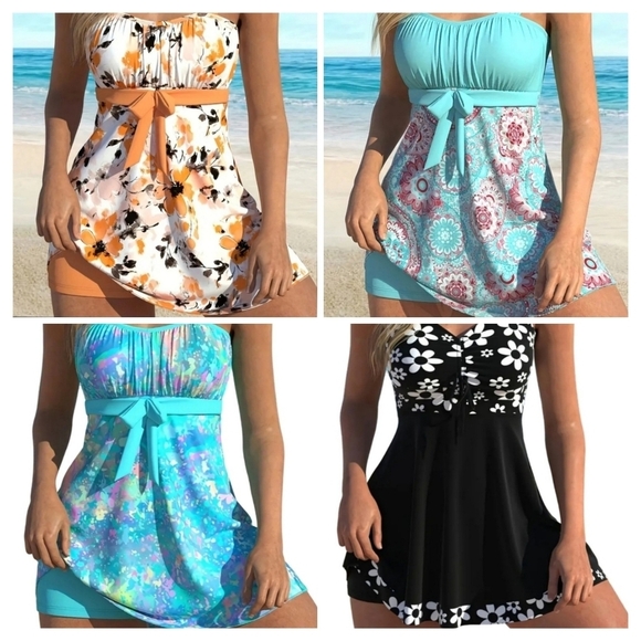 Tankini 2-Pc with Boy Shorts | Choose 1 of 4 Patterns - Picture 3 of 7